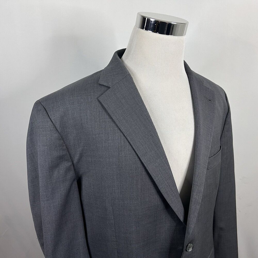 Joseph Abboud 48R Sport Coat Wool Blend Gray Two Button Lined Double Vented